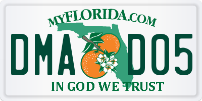 FL license plate DMAD05