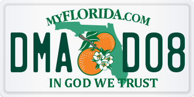 FL license plate DMAD08