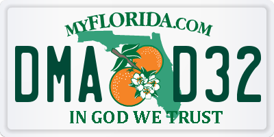 FL license plate DMAD32