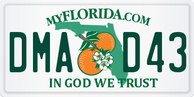 FL license plate DMAD43