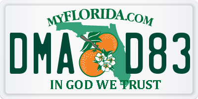 FL license plate DMAD83