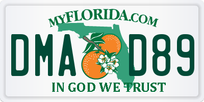 FL license plate DMAD89