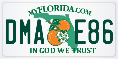 FL license plate DMAE86