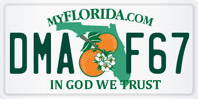FL license plate DMAF67