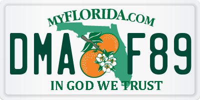 FL license plate DMAF89
