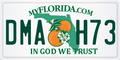 FL license plate DMAH73
