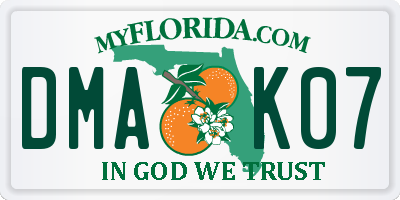 FL license plate DMAK07