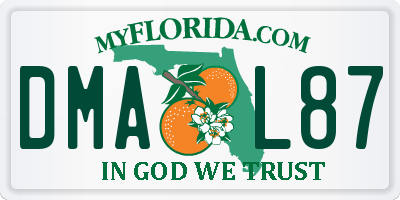 FL license plate DMAL87