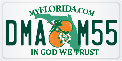 FL license plate DMAM55