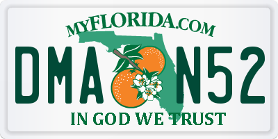 FL license plate DMAN52