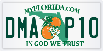 FL license plate DMAP10