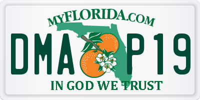 FL license plate DMAP19