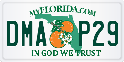 FL license plate DMAP29