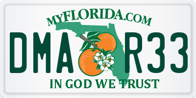 FL license plate DMAR33