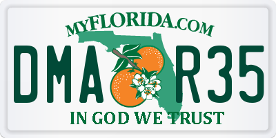 FL license plate DMAR35