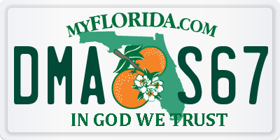 FL license plate DMAS67