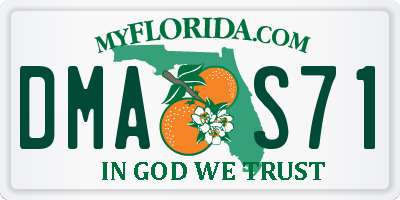FL license plate DMAS71