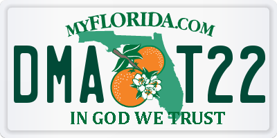 FL license plate DMAT22