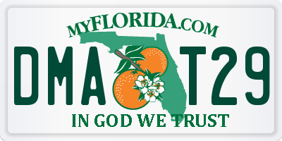 FL license plate DMAT29