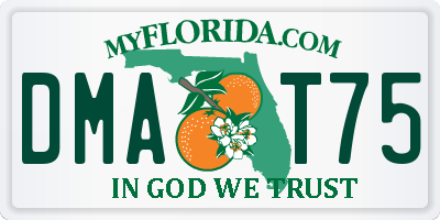FL license plate DMAT75