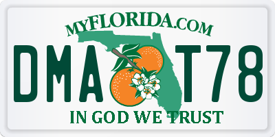 FL license plate DMAT78