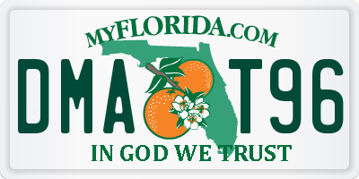 FL license plate DMAT96