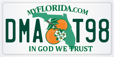 FL license plate DMAT98