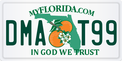 FL license plate DMAT99