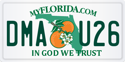 FL license plate DMAU26