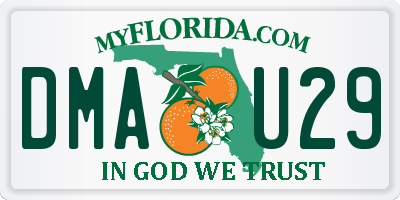 FL license plate DMAU29