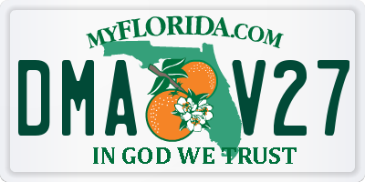 FL license plate DMAV27