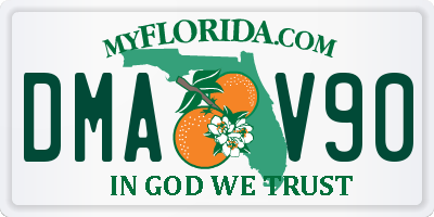 FL license plate DMAV90