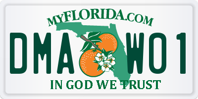 FL license plate DMAW01