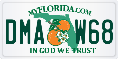 FL license plate DMAW68