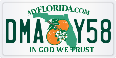 FL license plate DMAY58