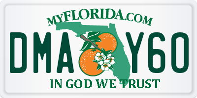 FL license plate DMAY60