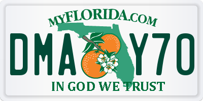FL license plate DMAY70