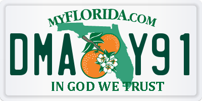 FL license plate DMAY91