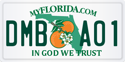 FL license plate DMBA01