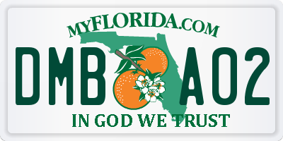 FL license plate DMBA02