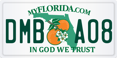 FL license plate DMBA08