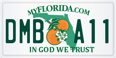 FL license plate DMBA11