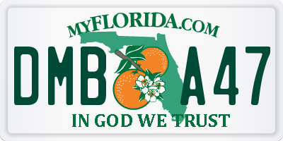 FL license plate DMBA47