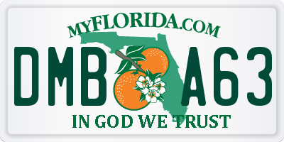 FL license plate DMBA63