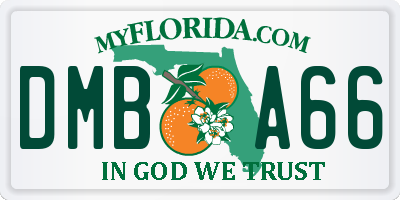 FL license plate DMBA66