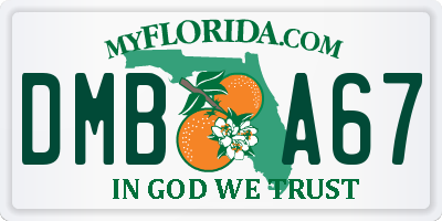 FL license plate DMBA67