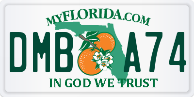 FL license plate DMBA74