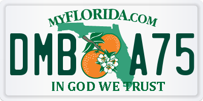 FL license plate DMBA75