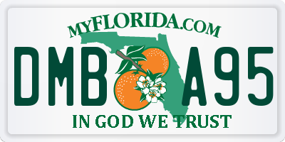 FL license plate DMBA95