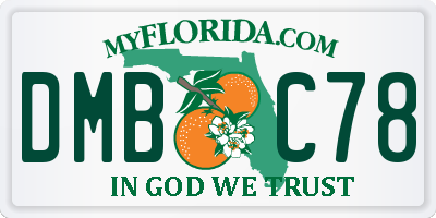 FL license plate DMBC78